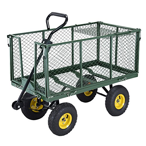 Heavy Duty Garden Trolley Mesh Cart DIY Outdoor Utility Transport Wagon Truck Dump Markliu ...
